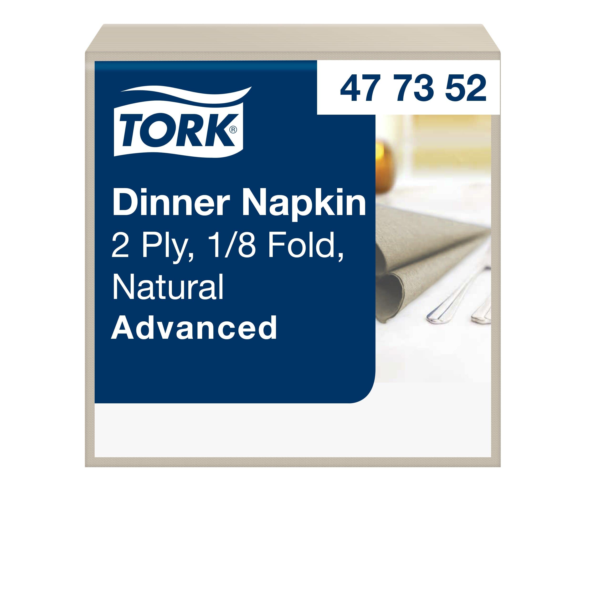 Tork Serwetka Obiadowa, Naturalna, Złożona w 1/8, 2-Warstwowa, 39 cm x 39 cm, 150 Serwetek, 477352