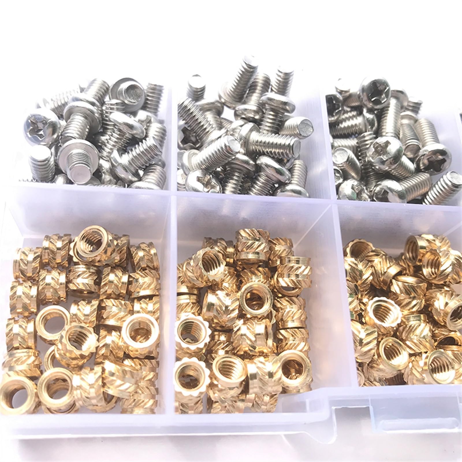 Assortiment 500 Inserts Filetés Laiton QWORK – M2/M3/M4/M5 Pour Impression 3D