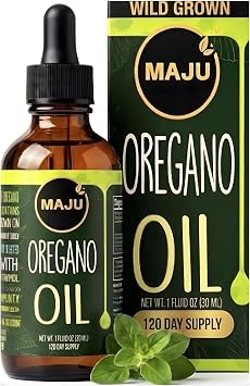 Maju Superfoods Oregano Oil Drops, Up to 90% Carvacrol 1 fl Oz Wild Mediterranean Essential Oil of Oregano Liquid, Aceite de Oregano, Immune and Seasonal Support