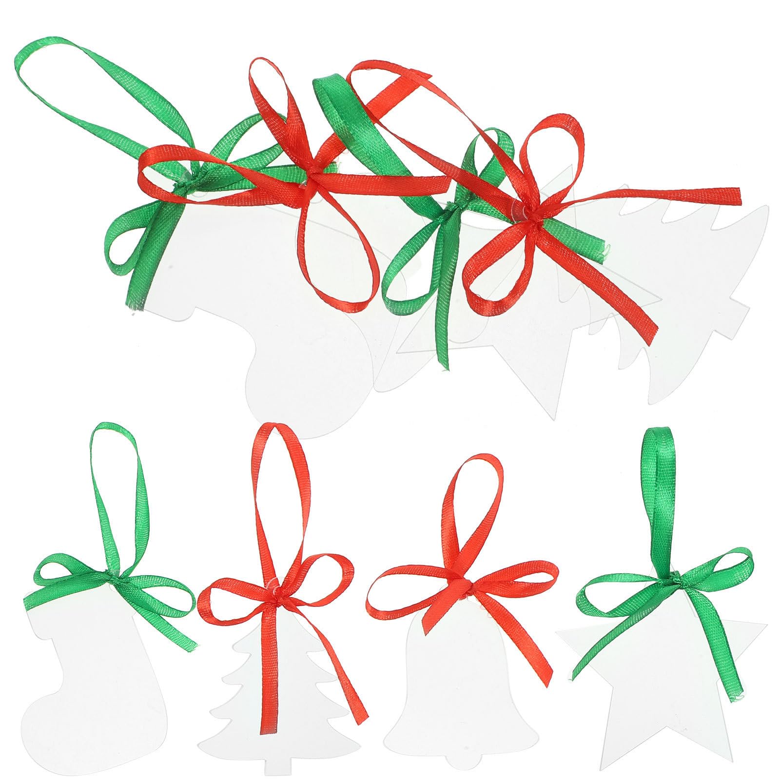 Toyvian 80 Piezas Adornos Navideños de Acrílico Transparente para Árbol, | Interior y Exterior, Ligeros y Compactos, Resistentes a Roturas, Uso Prolongado, Ambiente Navideño