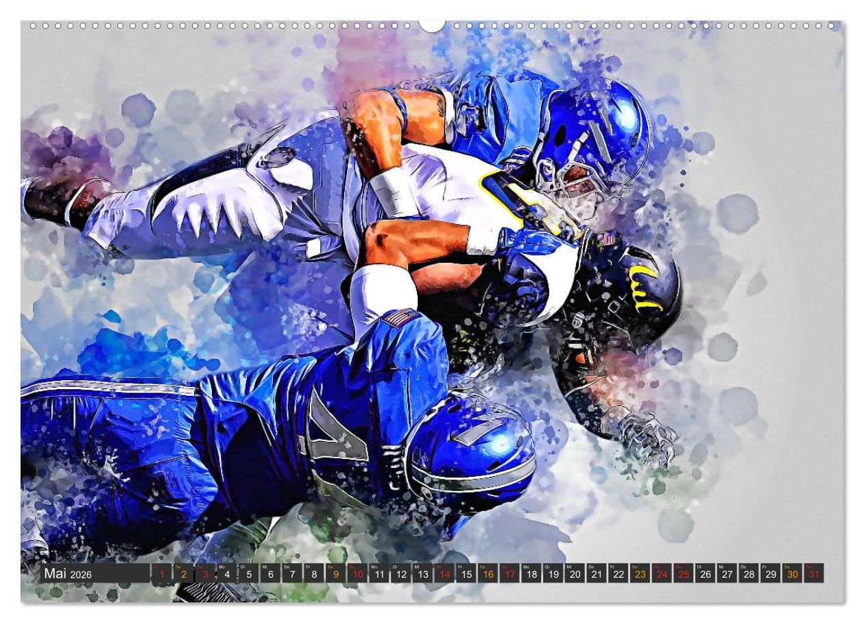 American Football extrem (Wandkalender 2026 DIN A2 quer), CALVENDO Monatskalender: American Football, Teamsport der Extra-Klasse - beispiellose ... Kraft und Taktik. (CALVENDO Sport)