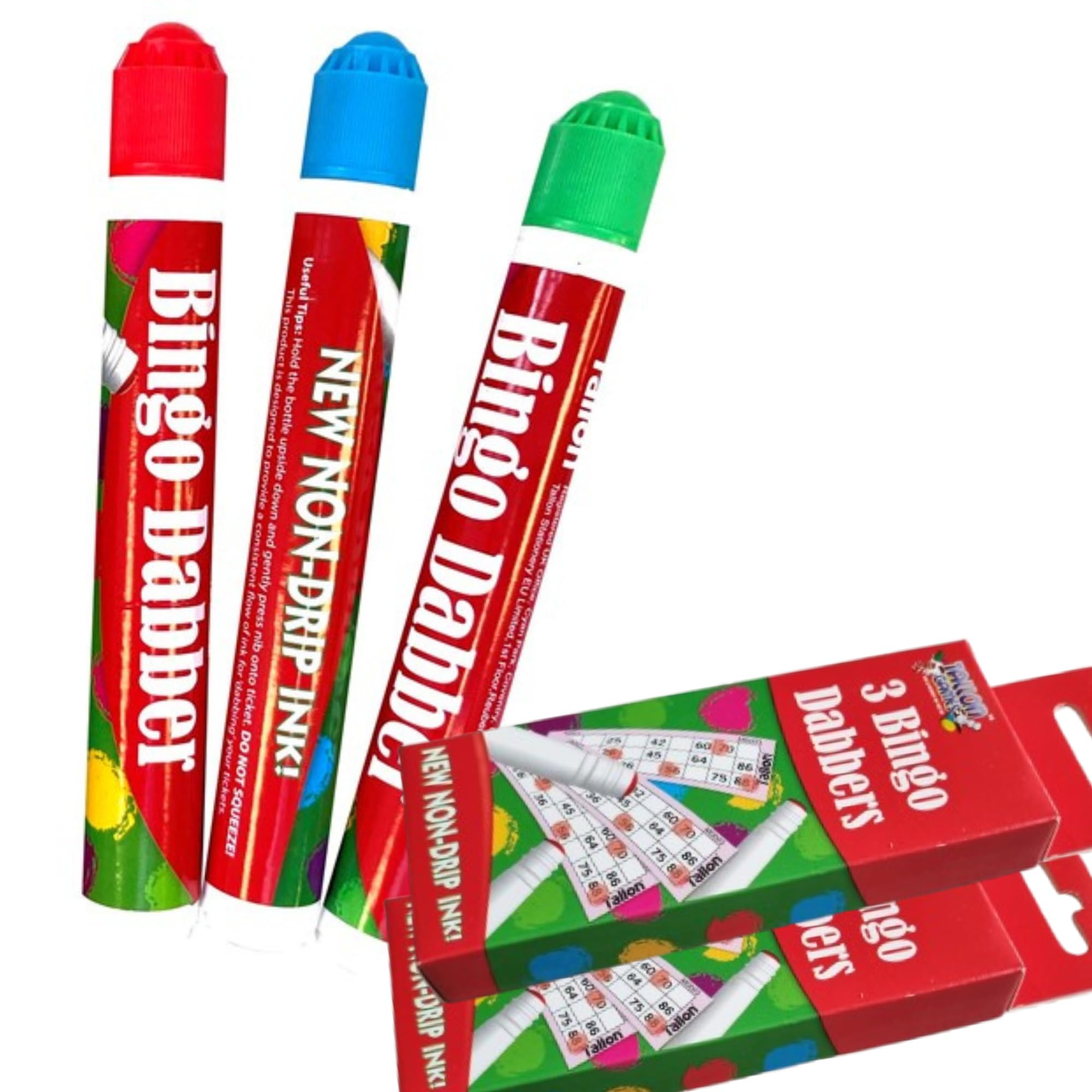 ZEBTON Bingo Dabbers (Pack of 6), Dauber Markers Mixed Colours Pack (6)