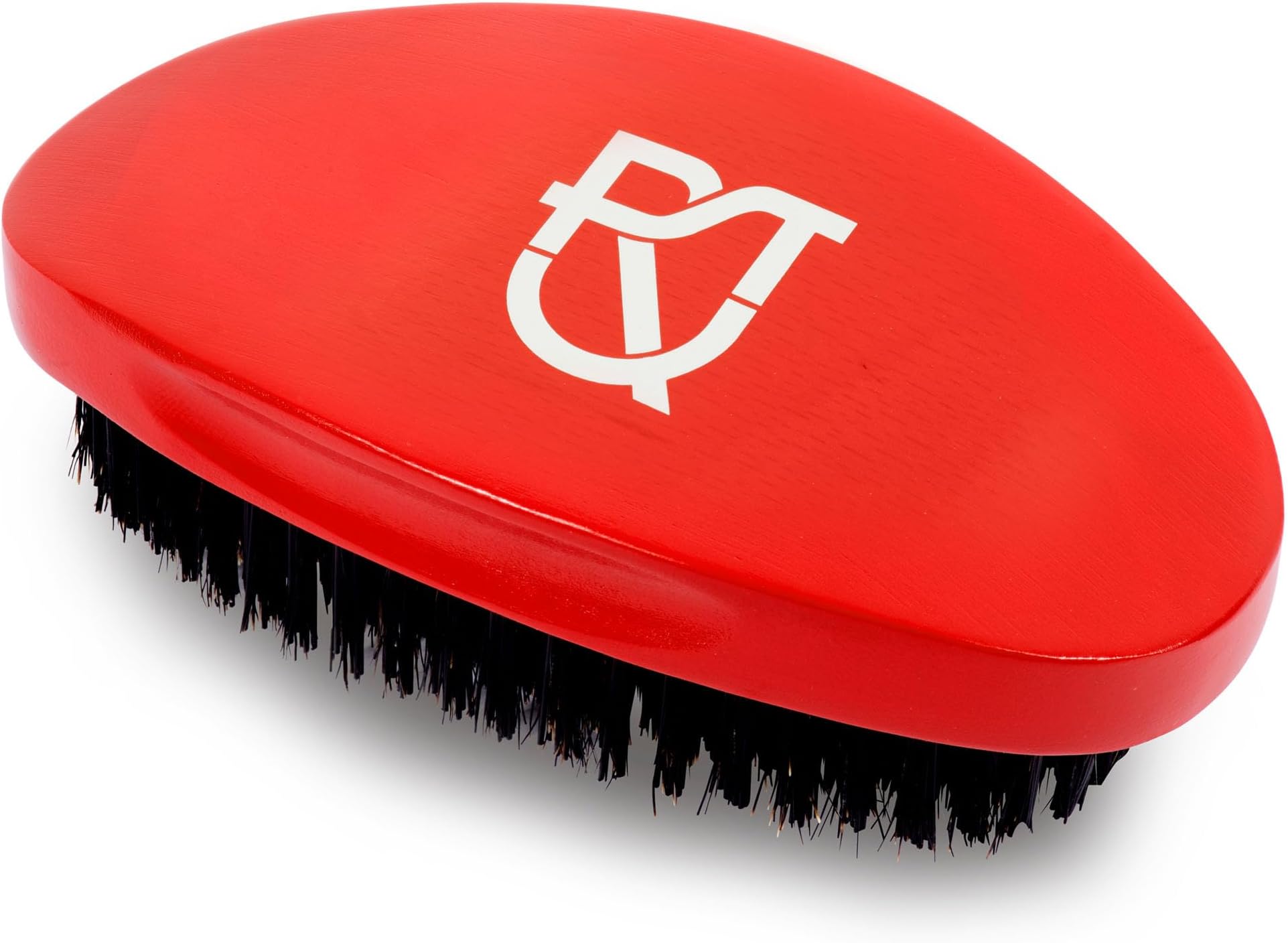 Premium Hard 360 Wave Brush – Reinforced Nylon and Boar Bristle Wave Brush with Contoured Wood Base – Includes Handsome Presentation Storage Box