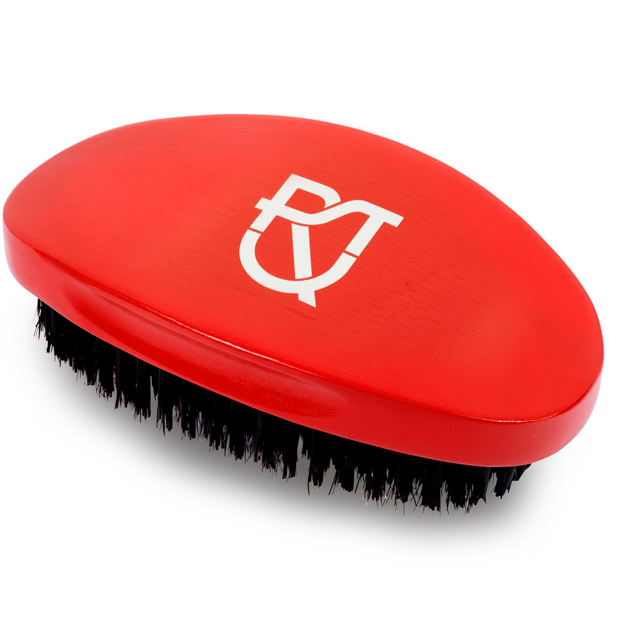 Premium Hard 360 Wave Brush – Reinforced Nylon and Boar Bristle Wave Brush with Contoured Wood Base – Includes Handsome Presentation Storage Box