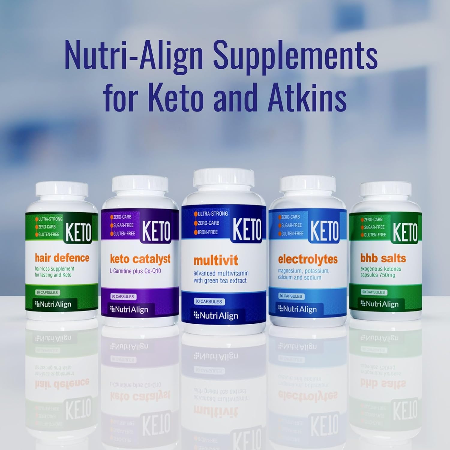 Nutri-Align Hair Defence Biotin Complex for Keto and Fasting | 90 Capsules | High Strength Hair Growth Biotin - 2500mcg per Capsule | Vitamin A, Folic Acid & Calcium