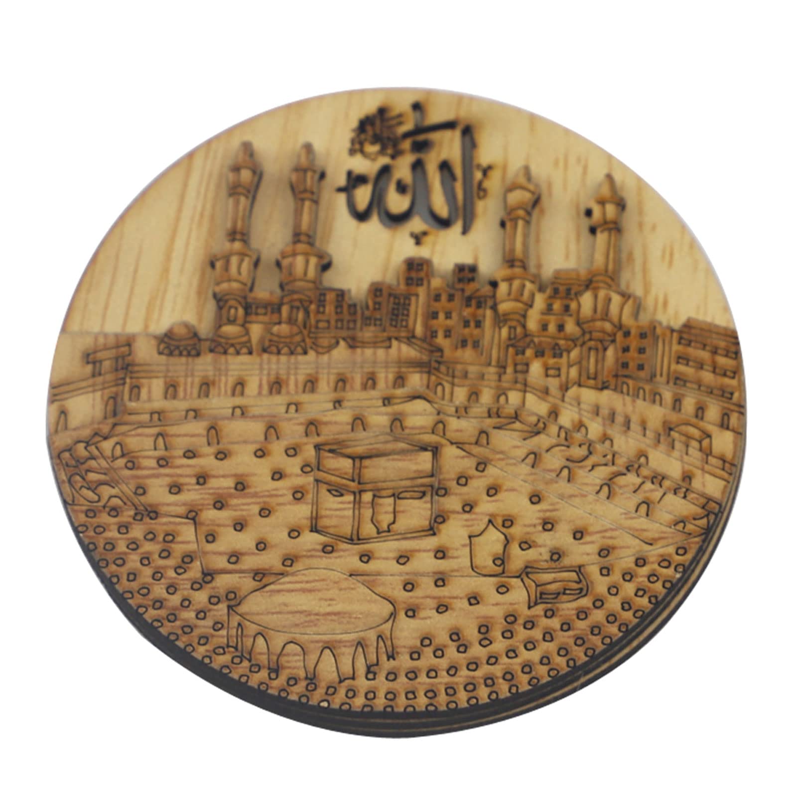 Jazuaiao Household Decorative for Eid Festival Neighbor Friend Wooden Fridge Sticker Creative Refrigerator Eid Ornaments