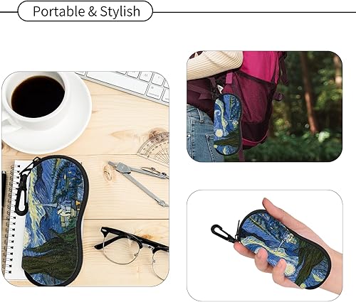 Miniatura 5 de Hion Gafas de sol suave caso ultra ligero neopreno cremallera gafas caso con clip de cinturón