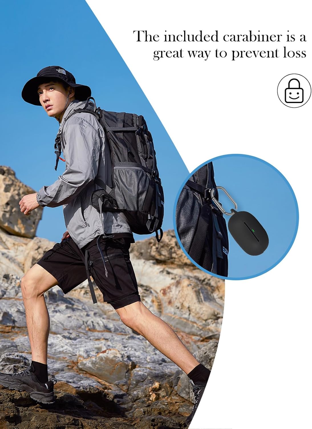 Case for SoundPEATS C30 Earbuds,Soft Protective,BOVUGAC Silicone Case Cover with Keychain & Cleaning Kit & Lanyard for SoundPEATS C30-Black - Image 4