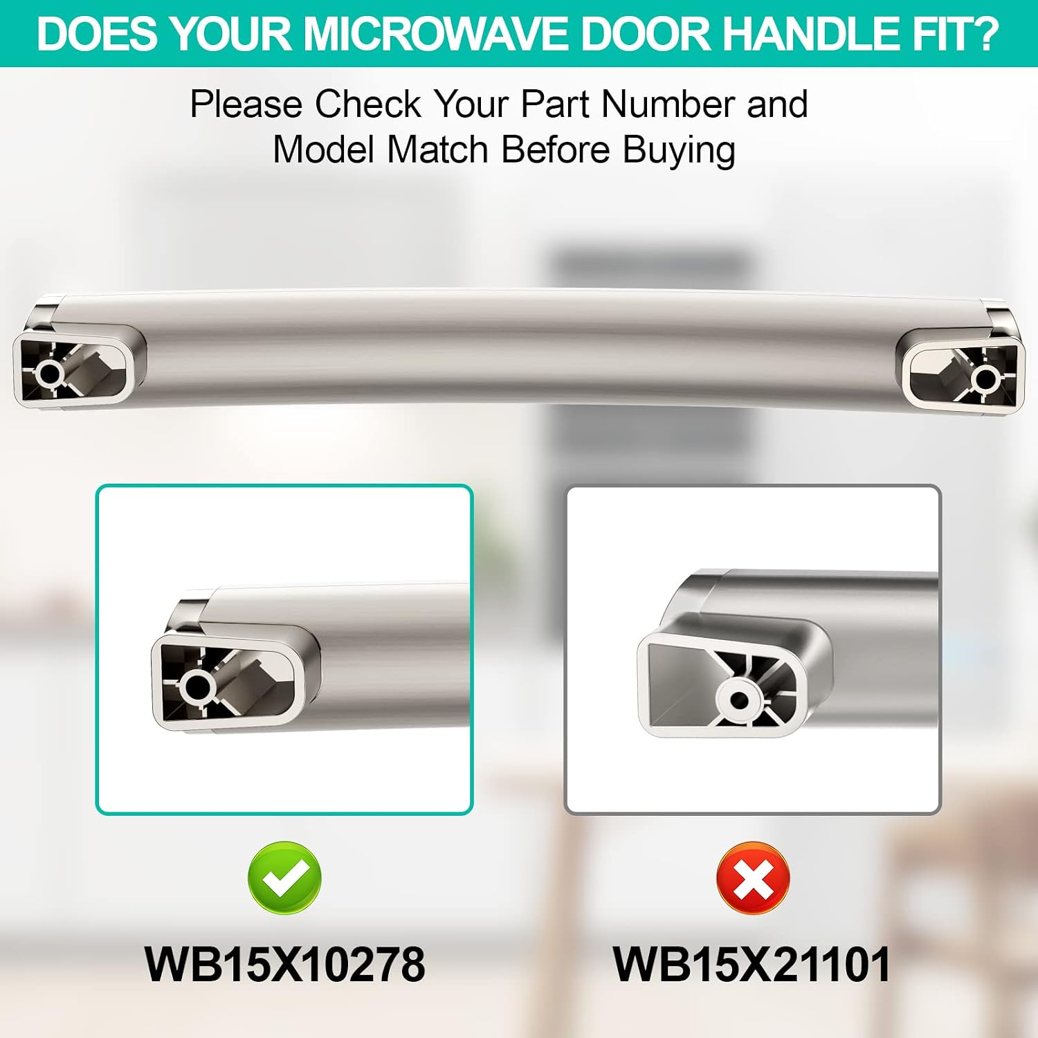 Upgraded WB15X10278 Microwave Handle Replacement Compatible with GE Microwave Door Handle, Replace GE AP5790517, JNM3161MF1SA, JVM3160RF1SS, JNM3160RF1SS Microwave Oven Door Handle