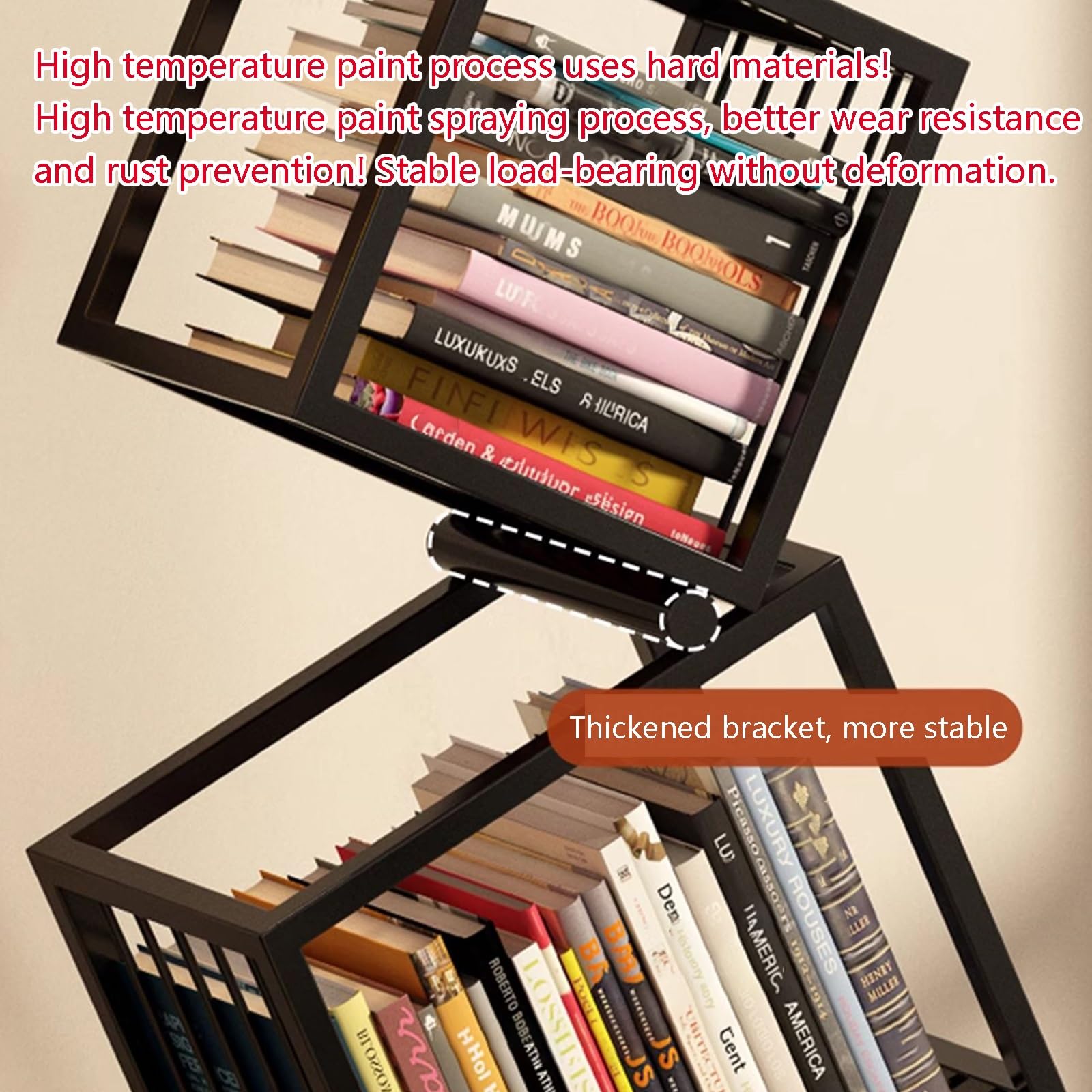 Book Shelf,Metal Tower for Small Spaces ， Modern Vertical Bookshelf, Multipurpose Corner Tall, Invisible Floating, Display for Home Office(55 * 25 * 156cm)