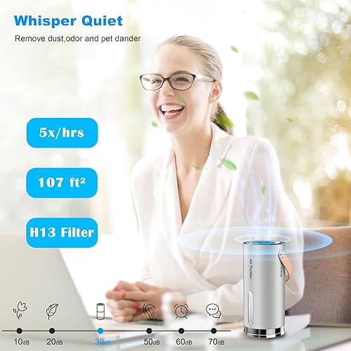 Miniatura 6 de AVALEDAY Purificador de aire para automóvil, purificador de aire portátil para automóvil con filtro HEPA verdadero, ambientador de aire