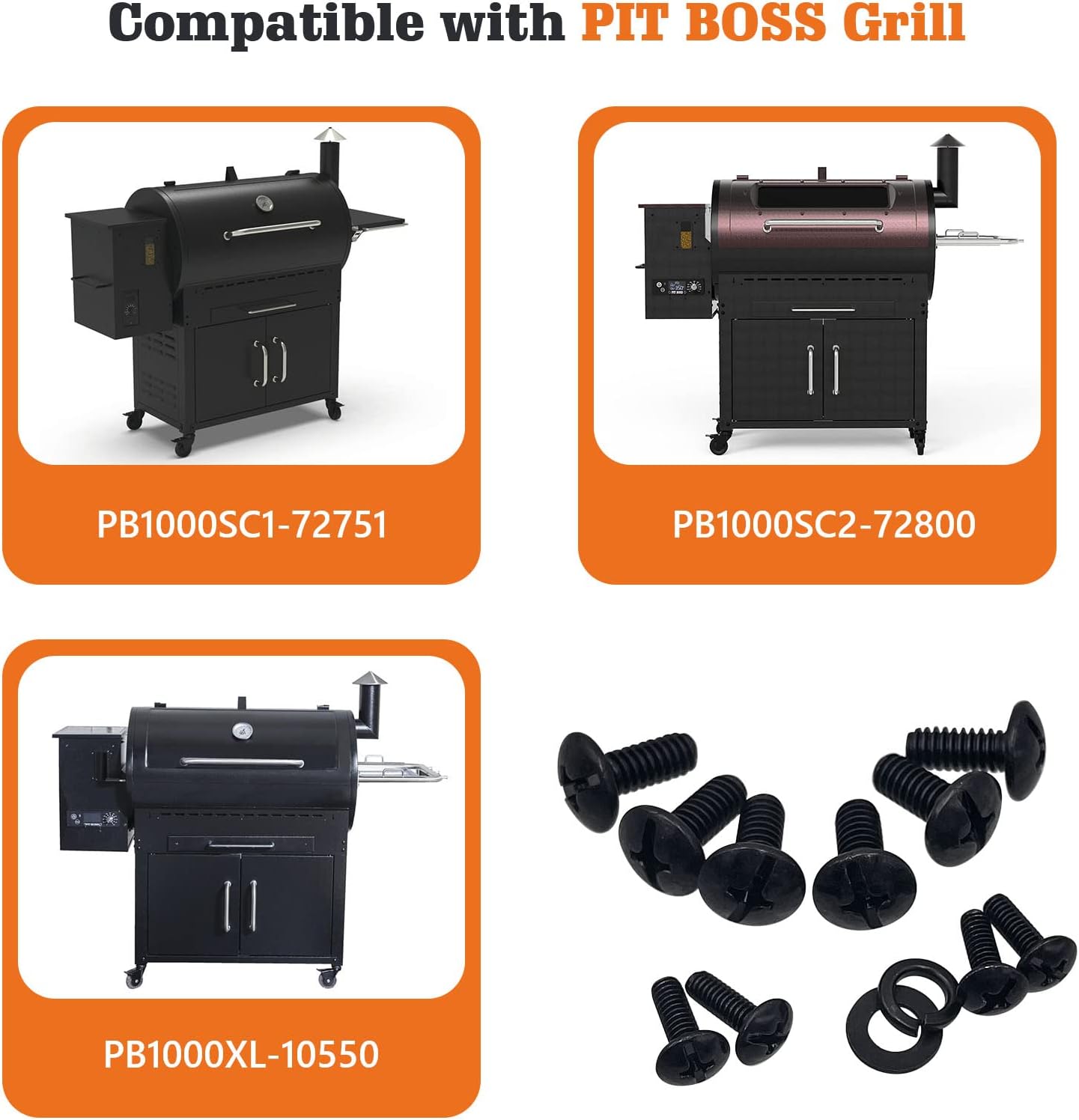 Replacement Screws Kit for Pit Boss, Screw Hardware Kit Compatible with PB1000SC1, PB1000SC2, PB1000XL, PB1000SP Grill, Includes Different Size Screw Sets PB1000SC-Screw Kit image 4 of 5 B09XTZHDZH