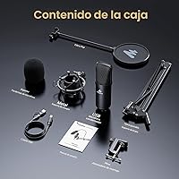 Vista 9 de Kit de micrófono USB 192KHZ/24BIT Enchufa y usa MAONO AU-A04 USB para computadora, micrófono cardioide y condensador de podcast micrófono
