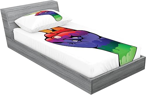 Miniatura 210 de Ambesonne Juego de sábanas bajeras y fundas de almohada con diseño de gato durmiendo en luna creciente, estrellas, sueños nocturnos, juego de ropa