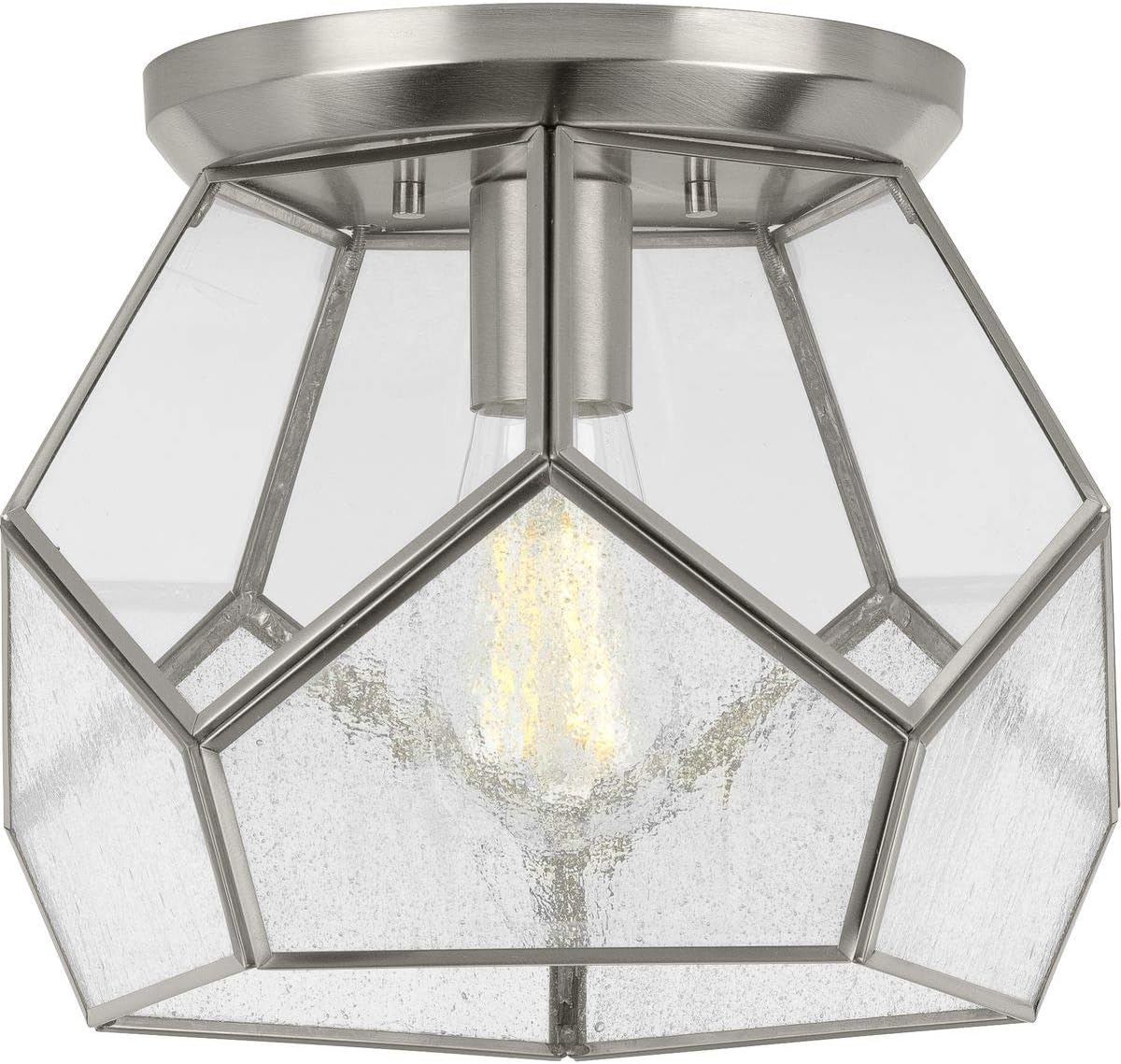 Progress Lighting Cinq Collection Brushed Nickel One-Light 12" Flush Mount