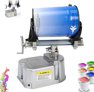 Pneumatic Paint Shaker for 1-5L Paints and Inks, Adjustable Clamp, 0-500 Times/Min Mixer, 15min/Bucket, 30 Oscillation for Dyes, Resins, and Watercolor Mixing