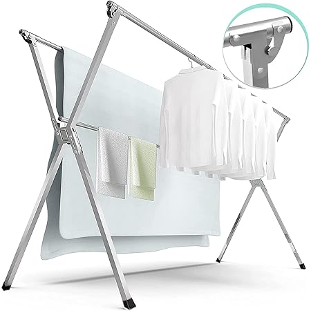 Amazon.com: URYAN Clothes Drying Rack with Gravity Lock Device,63 inch ...