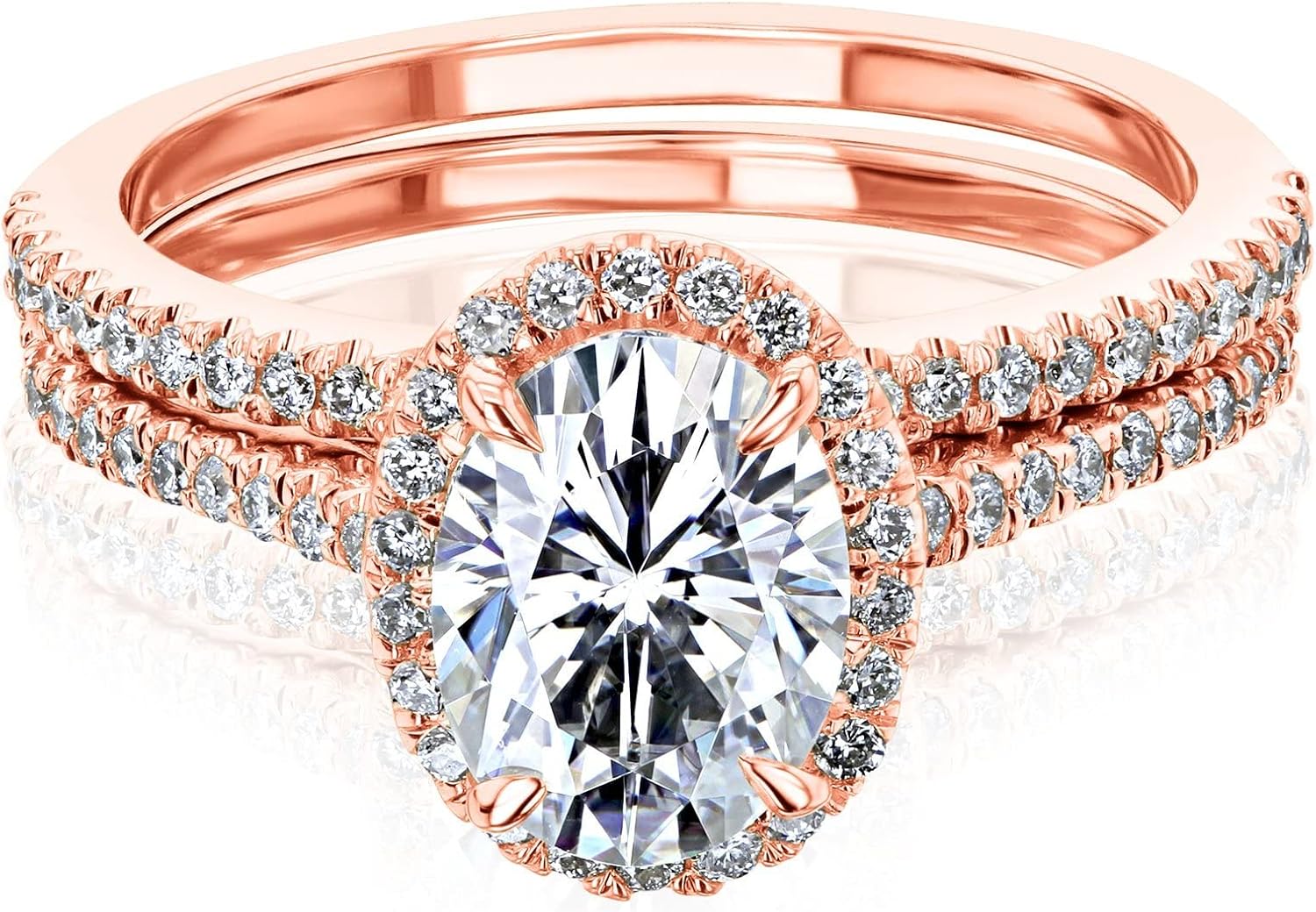 Kobelli 1.5ct Classic Oval Halo Bridal Set