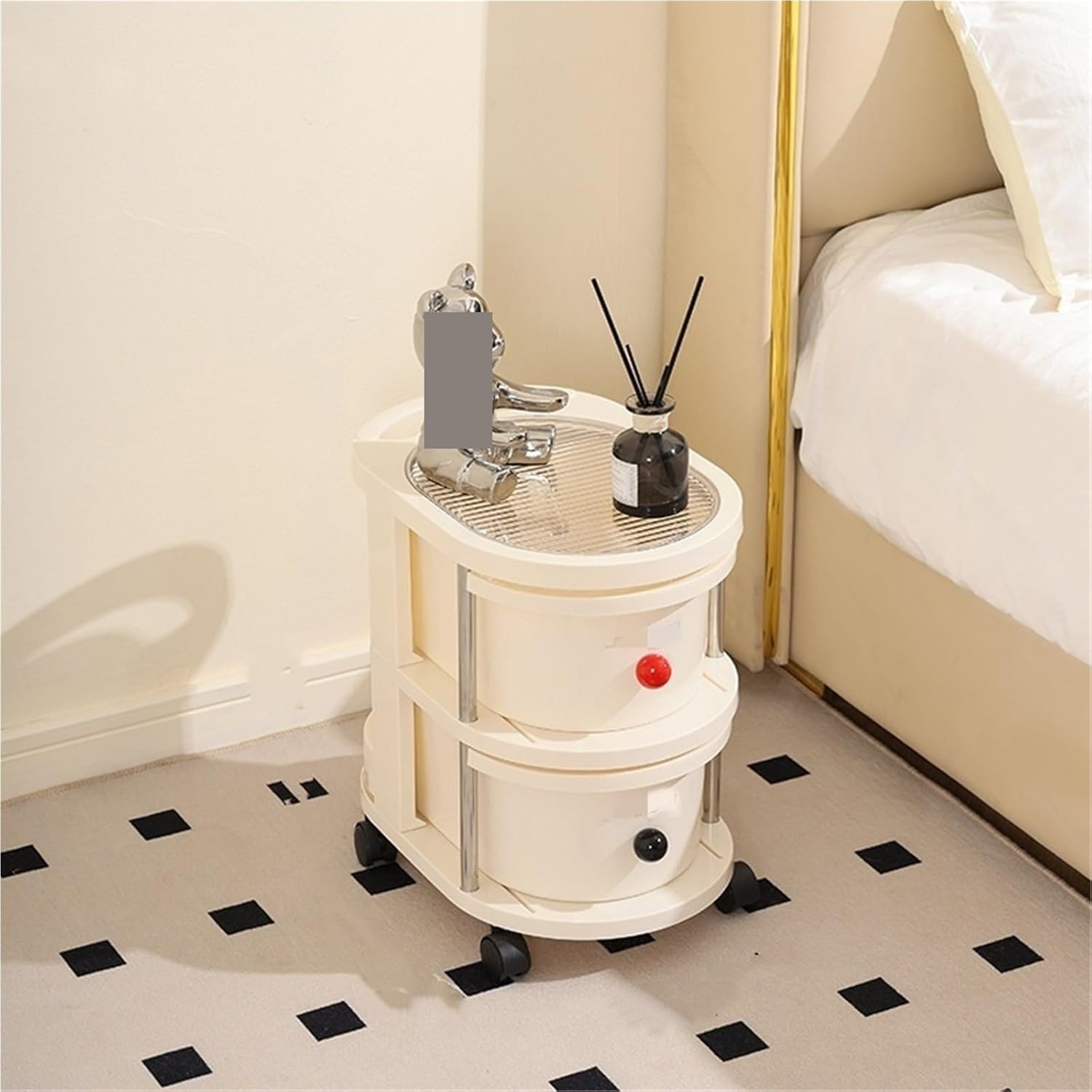 Rolling Utility Cart with Drawer Storage Cart for Kitchen Bathroom Living Room Multifunctional Storage Organizer with Plastic Shelf and Wheels,Freestanding Organizer