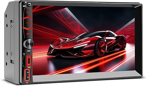 Pantalla de radio estéreo de coche doble DIN Apple Carplay para receptores de audio de coche, Bluetooth Car Play Android Auto Touchscreen Link,