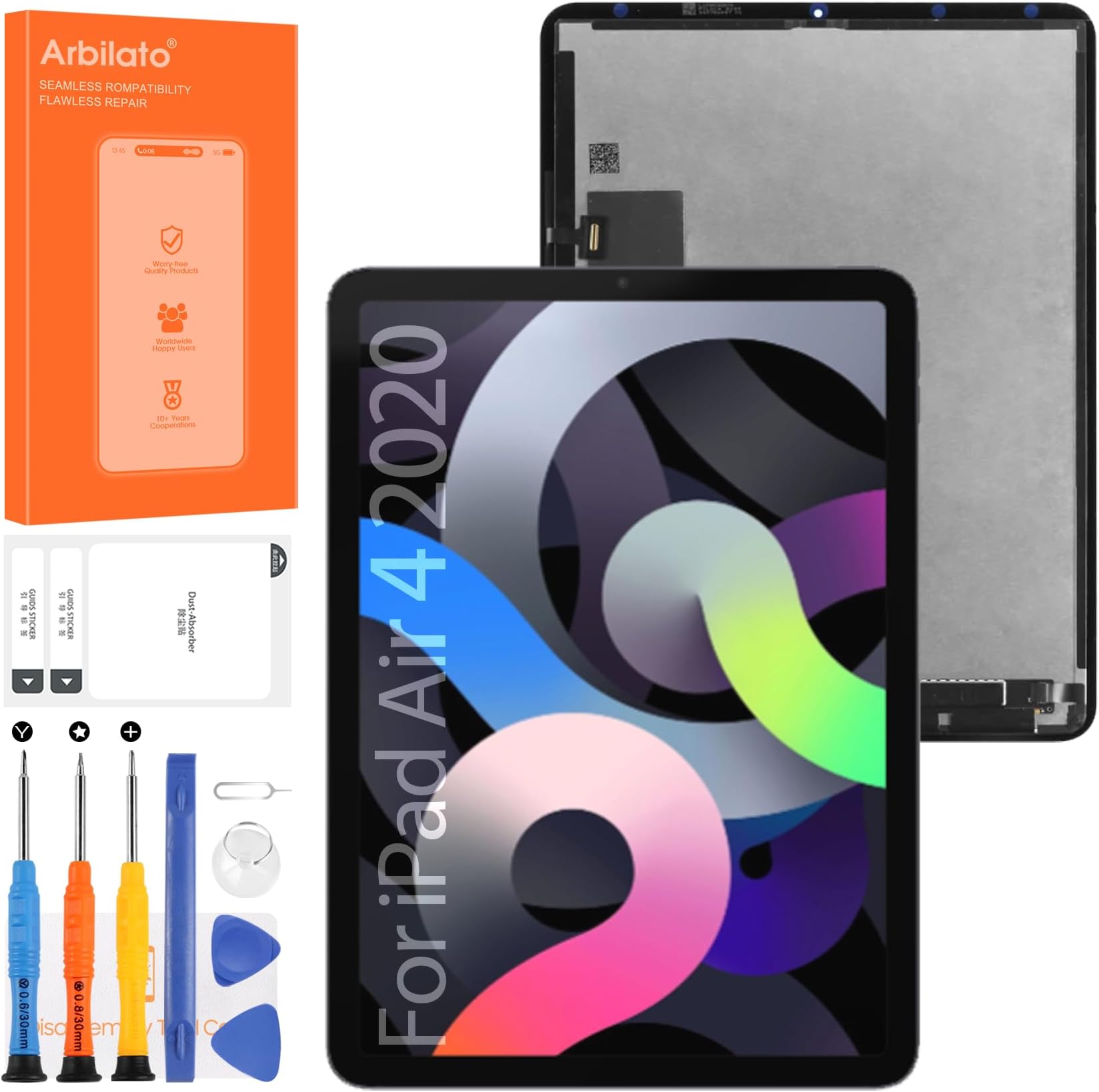 Screen for iPad Air 4 4th Gen Tablet Screen Replacement for iPad Air 4 2020 10.9 Inches LCD Screen A2324,A2072,A2325,A2316 Touch Display Digitizer Assembly Repair Parts(Black No Frame)