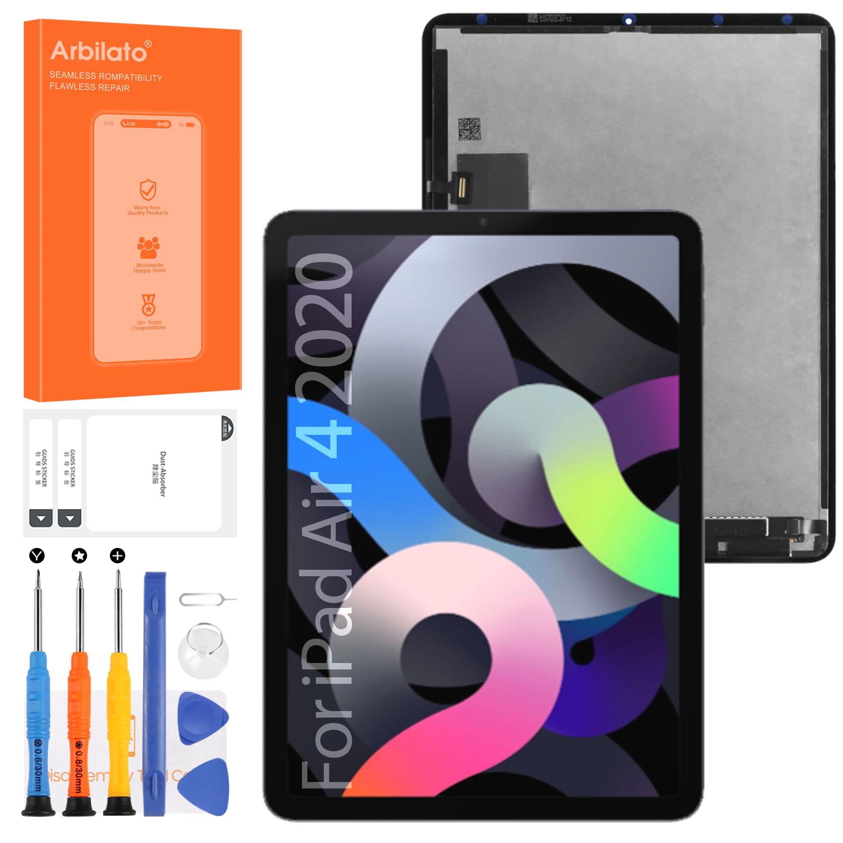 Screen for iPad Air 4 4th Gen Tablet Screen Replacement for iPad Air 4 2020 10.9 Inches LCD Screen A2324,A2072,A2325,A2316 Touch Display Digitizer Assembly Repair Parts(Black No Frame)