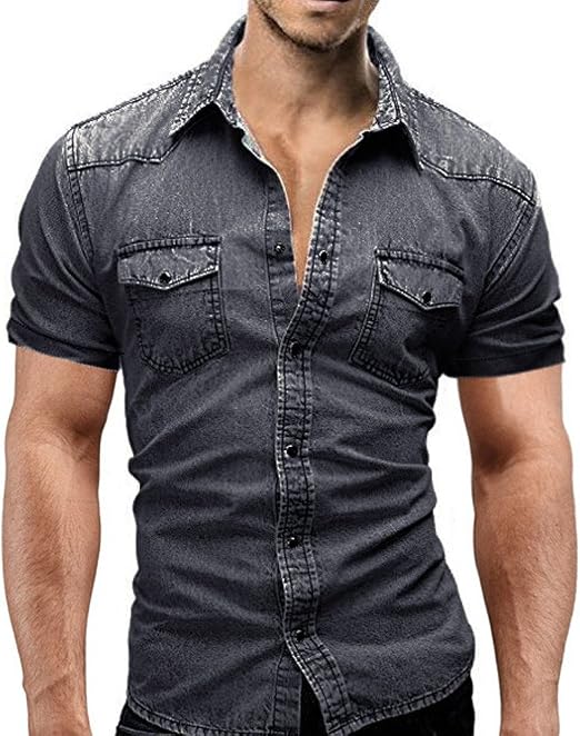 Short Sleeve Shirts Tops Button Down 