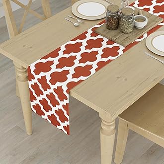 HOMEMONDE Centre Table Runner 6 Seater 12 x 72 Inch - Cotton Table Cloth for Dining Room Coffee Tables, Rust