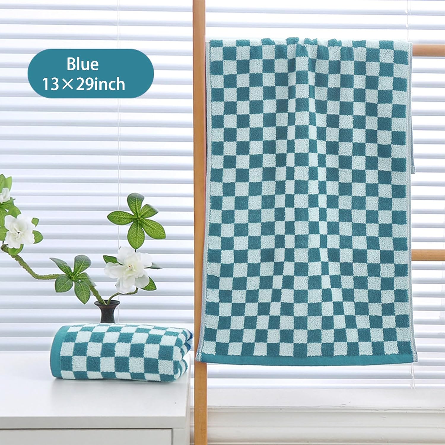 5Pack Hand Towels for Bathroom Checkered Cotton Face Towels Soft Absorbent for Bathroom Kitchen Spa Gym,29x 13 inch(Colorful D,13 x 29 inch)