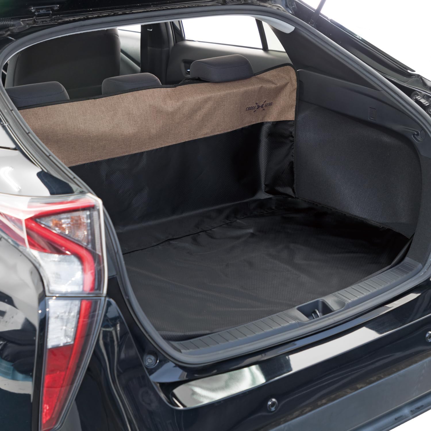 BONFORM Cross Gear 2-in-1 Rear Seat & Luggage Area Protector - Waterproof & Dirt-Resistant Seat Cover (Beige)