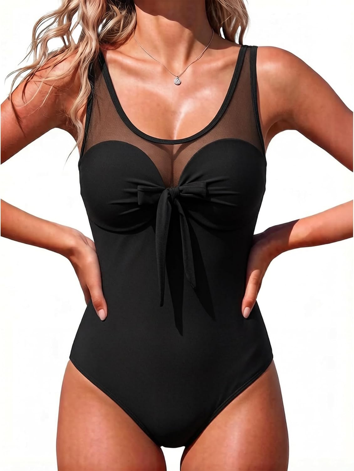 DaiLiWei Tummy Control One Piece Swimsuit for Women Mesh Modest Bathing Suits Slimming Swim Suit High Cut Monokini Sexy 2026