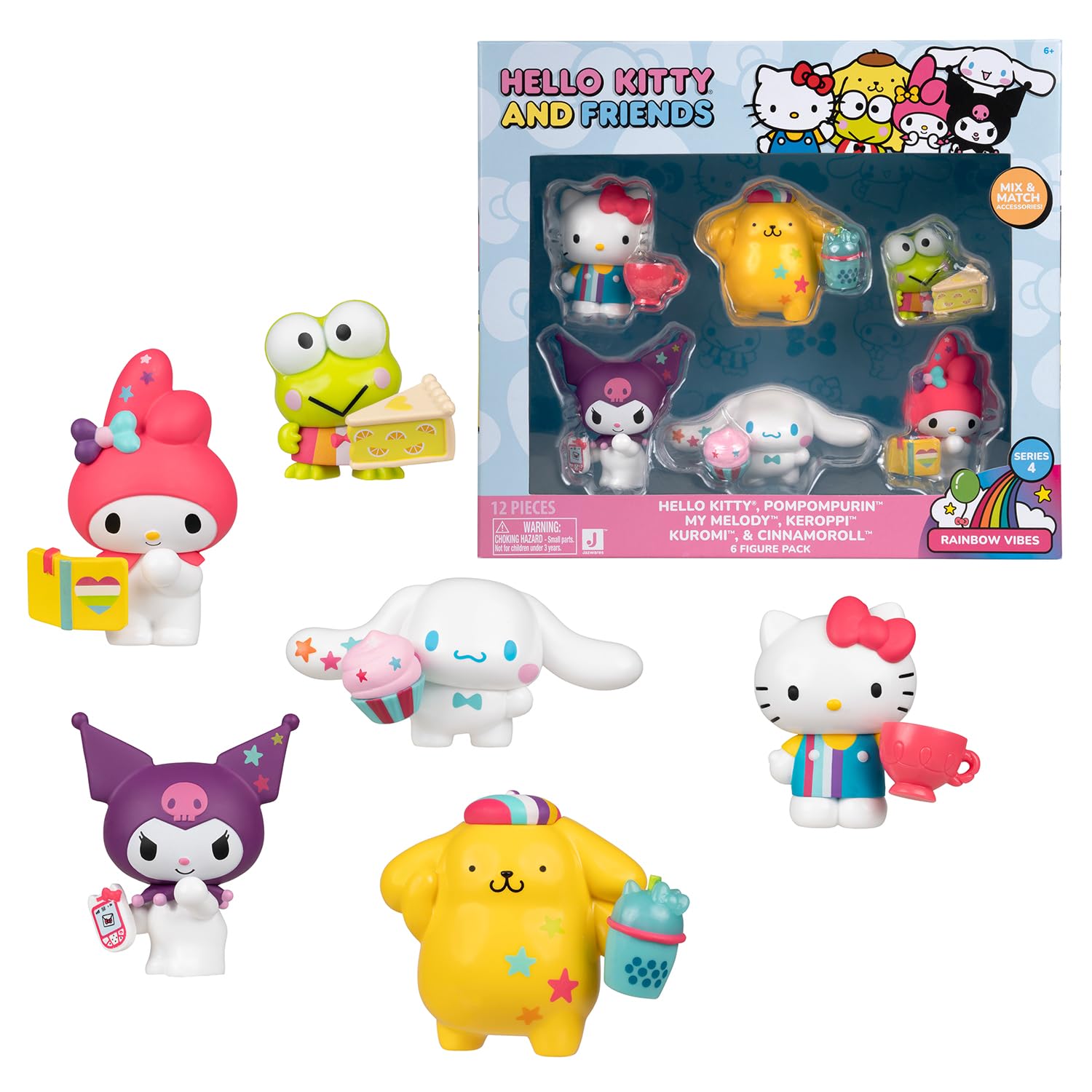 Hello Kitty Figurine 6,5 cm Série Kuromi Fun Rhapsody, Aléatoire, 3+, HKT34