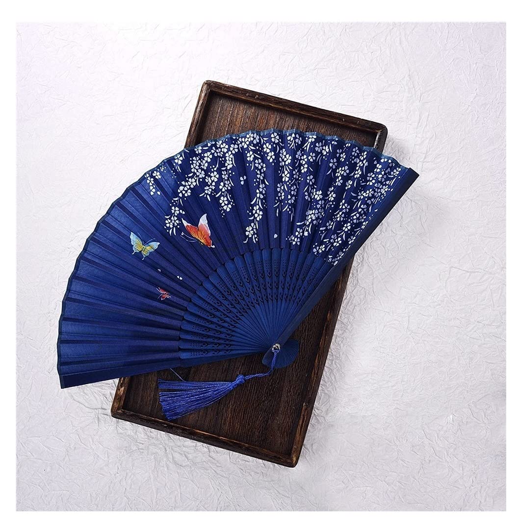 Display Fans Retro Chinese Japanese Bamboo Folding Fan Dance Hand Home Decoration Ornaments Hand Held(U)