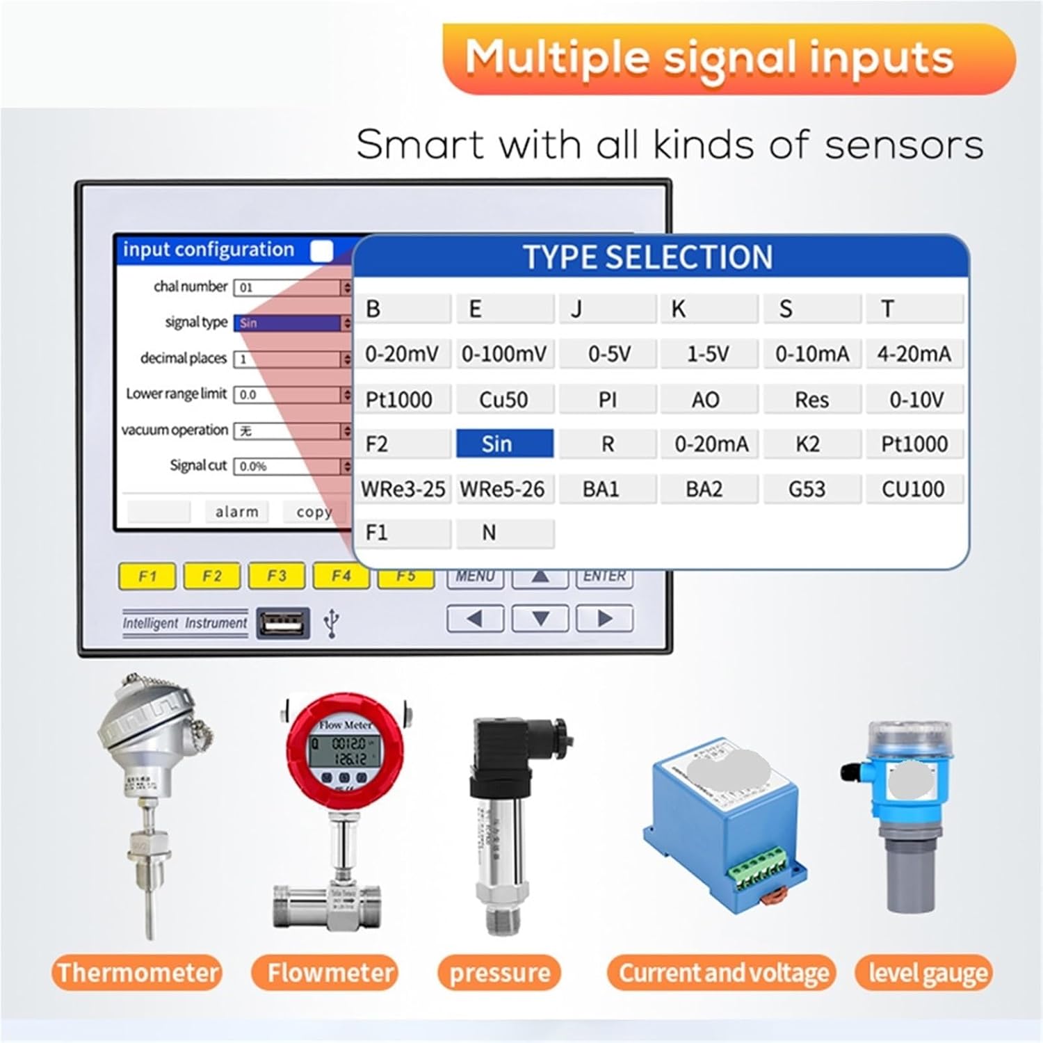Current Voltage Data Logger USB Interface Multiple Channels Signal Input 4-20mA RS485