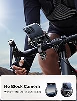 Vista 2 de JOYROOM Soporte de teléfono para motocicleta, soporte para manillar de bicicleta, soporte para teléfono celular, clip de teléfono para cochecito