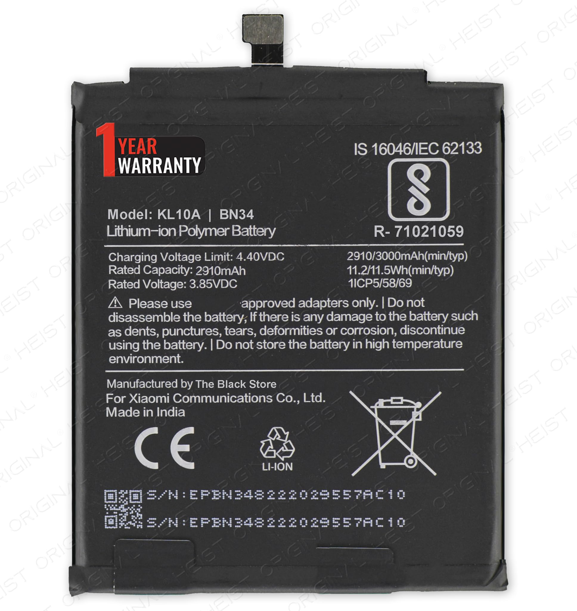 BN34 Battery 3000mAh for Xiaomi Redmi 5A - with 1 Year Warranty* (Rose Gold, MCG3B)