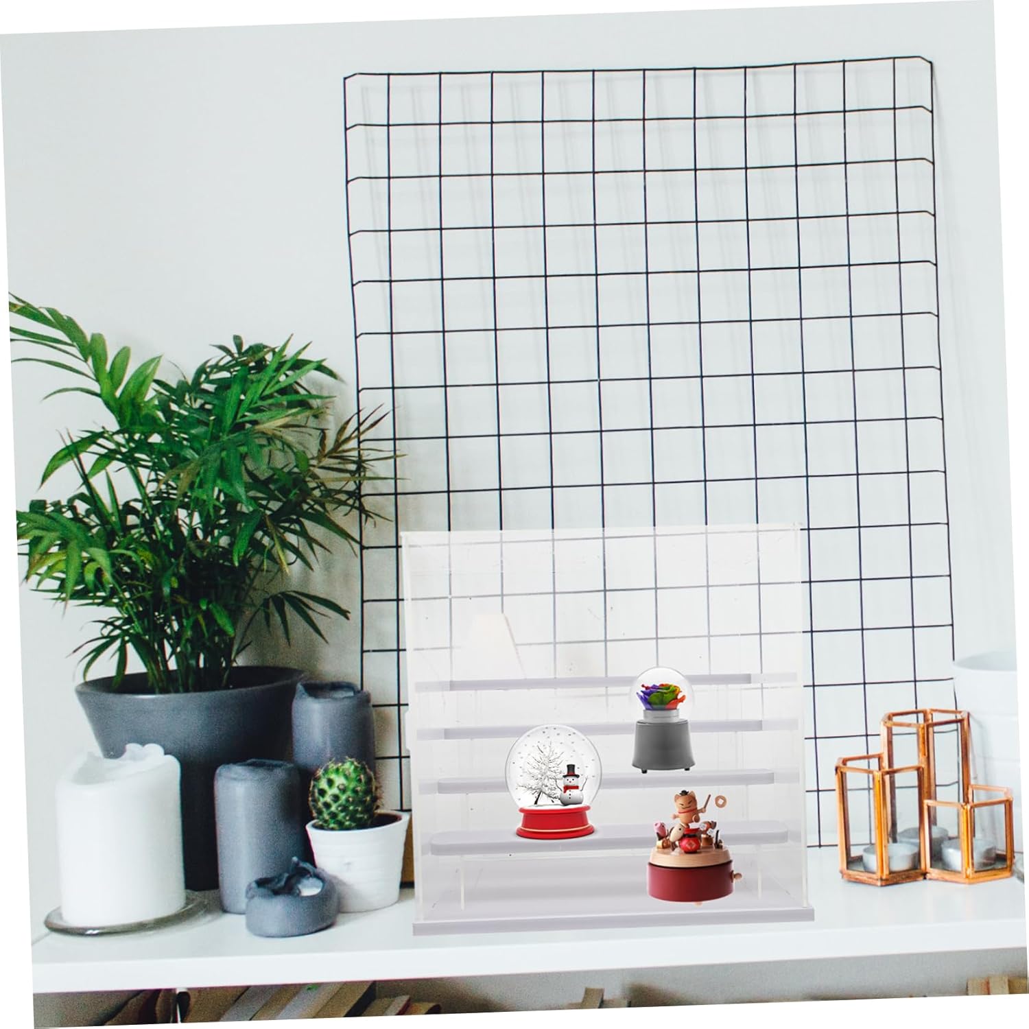 Unomor Multi-Layered Doll Rack Acrylic Display Case for Collectibles 5-Tier Storage Organizer Figures Ornaments and Toys