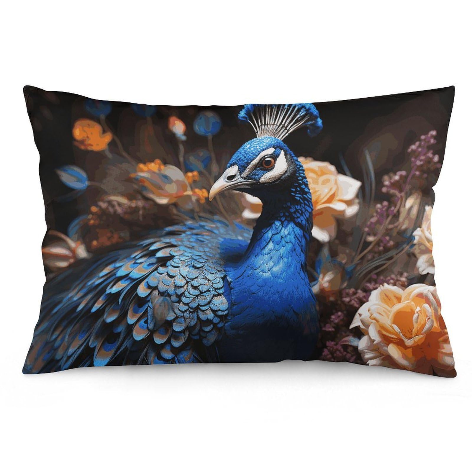 NTVOWPZO 2 Pack Decoration Throw Pillow Covers 16 "x24 Pillowcases Covers Blue Peacock Pillowcases Modern Farmhouse Home Decor Sofa Cushions Covers for Couch Bed Living Room