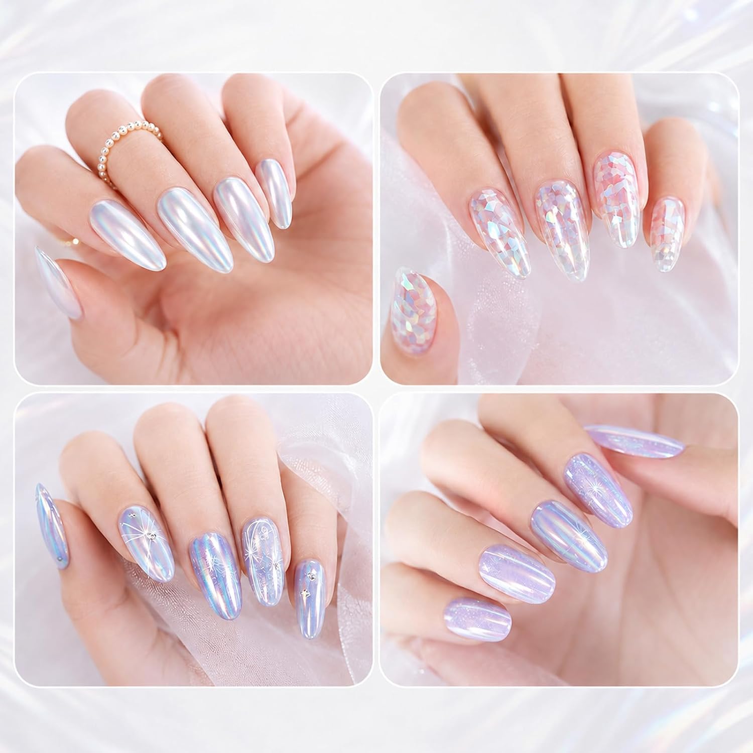 20 Rolls Nail Transfer Foil Sheets Aurora Foil Nail Art Iridescent