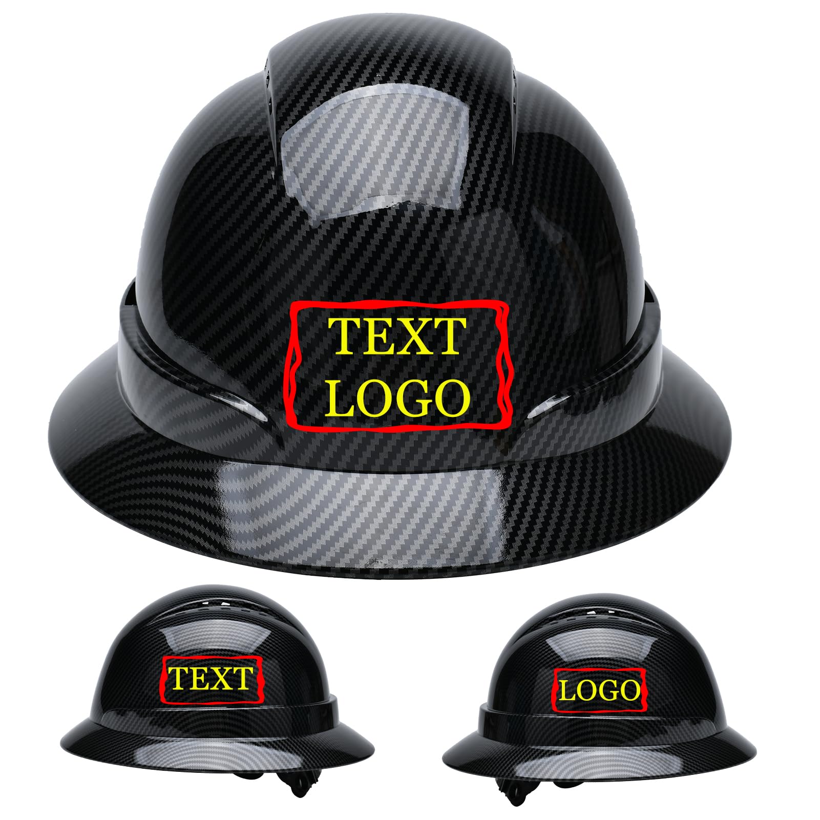 Customized Safety Hard Hat Construction Work Safety Helmet Adjustable Ratchet Suspension Full Brim with Abs Shell Construction hat?Style1/Pattern1?