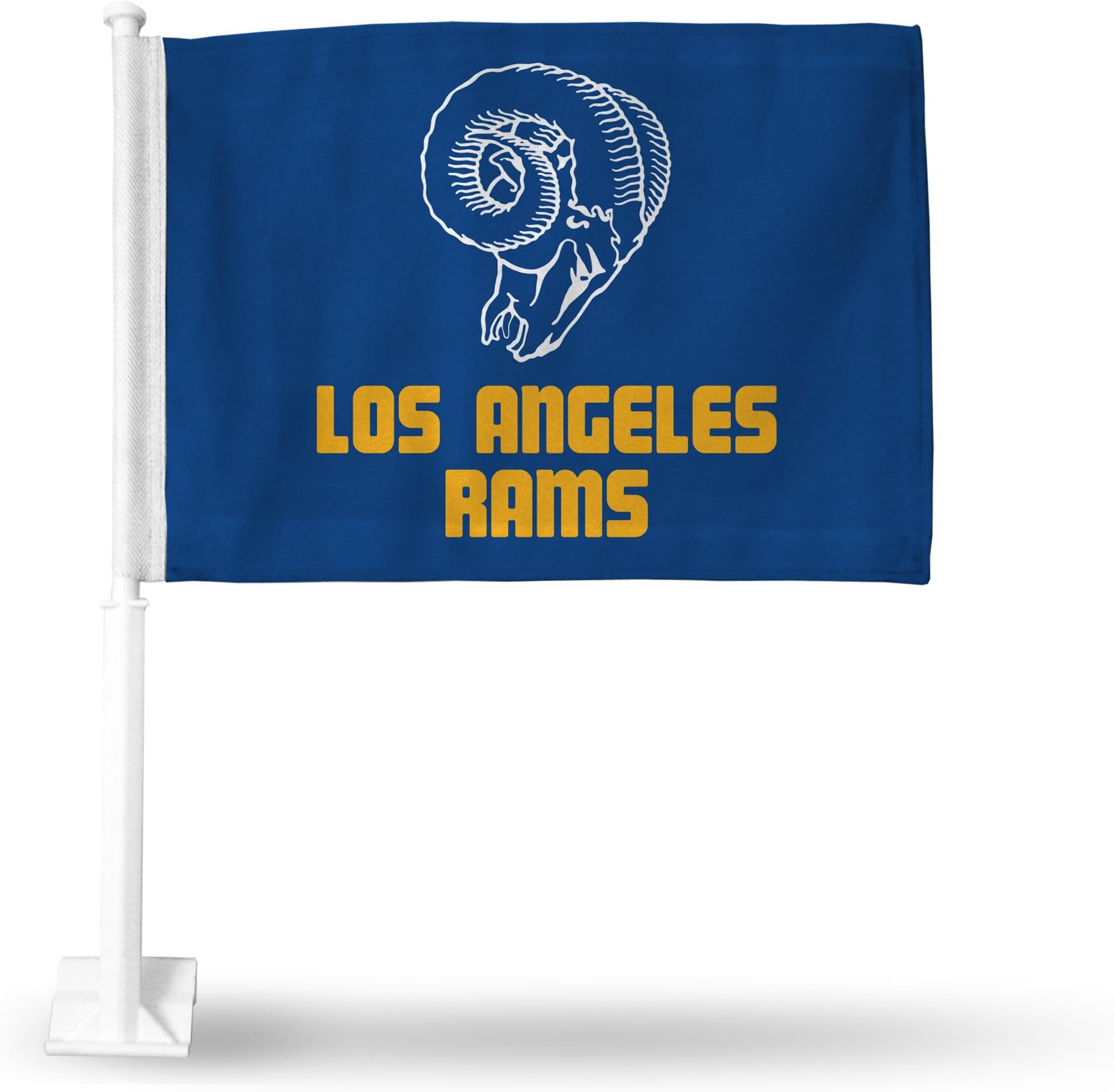 Rico IndustriesNFL Los Angeles Rams - Retro Car Flag with included Pole 16 x 19.5-"