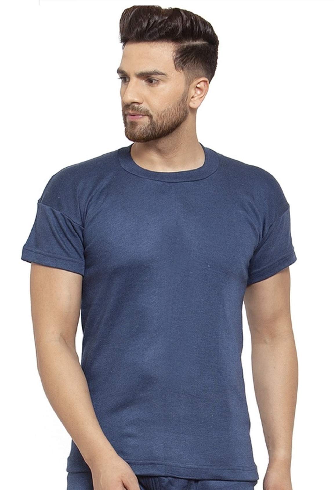 uzarus Men's Half Sleeves Solid Round Neck Thermal TOP-picture-30