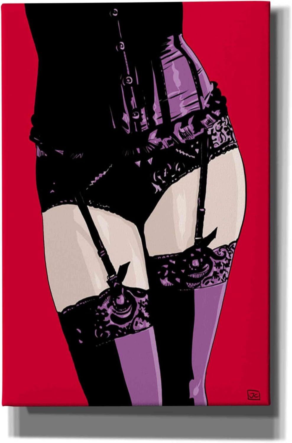 Epic Graffiti 'Purple Corset' by Giuseppe Cristiano, Canvas Wall Art, 12"x18"