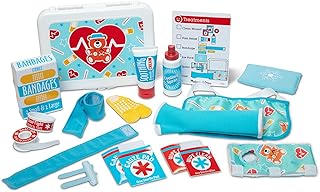 Get Well First Aid Kit Play Set – 25-Piece Pretend Play Medical Set with Bandages, Splint & Ice Pack – Interactive Role Play Toy for Kids Age 3 Plus