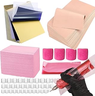 554pcs Tattoo Practice Kit for Beginners - All-in-One Pink Tattoo Kit wi...