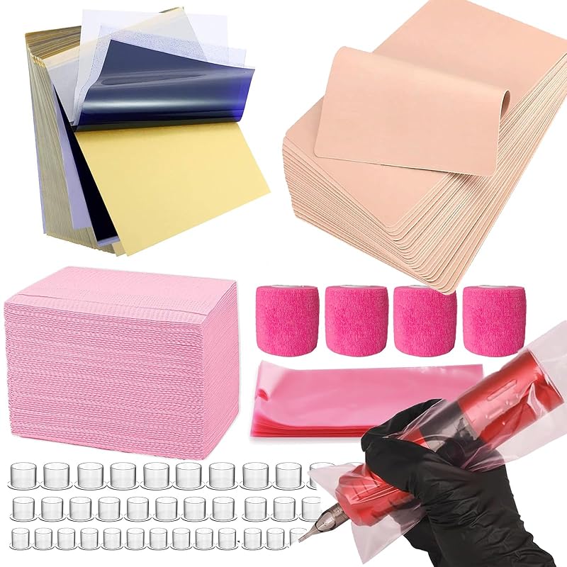 Kit de prática para tatuagem Urknall com 554 peças, rosa