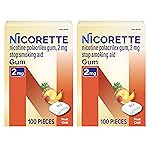 Nicorette Nicotine Gum Stop Smoking Aid, 2 mg, Fruit Chill Flavor - 200 Count