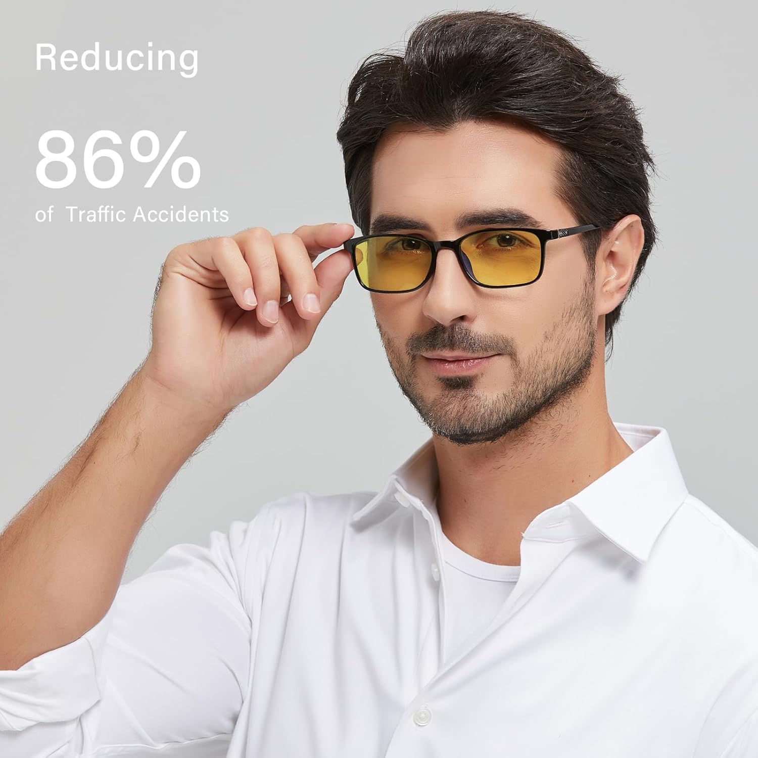 ANRRI Night Vision Driving Glasses Anti Radiation Glasses for Men Women Anti Glare Nighttime Glasses HD Yellow Lens - Image 2