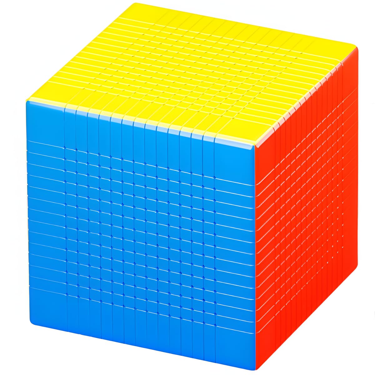Bukefuno Cubo mágico de 15 x 15 velocidades, sin pegatinas, 98 mm