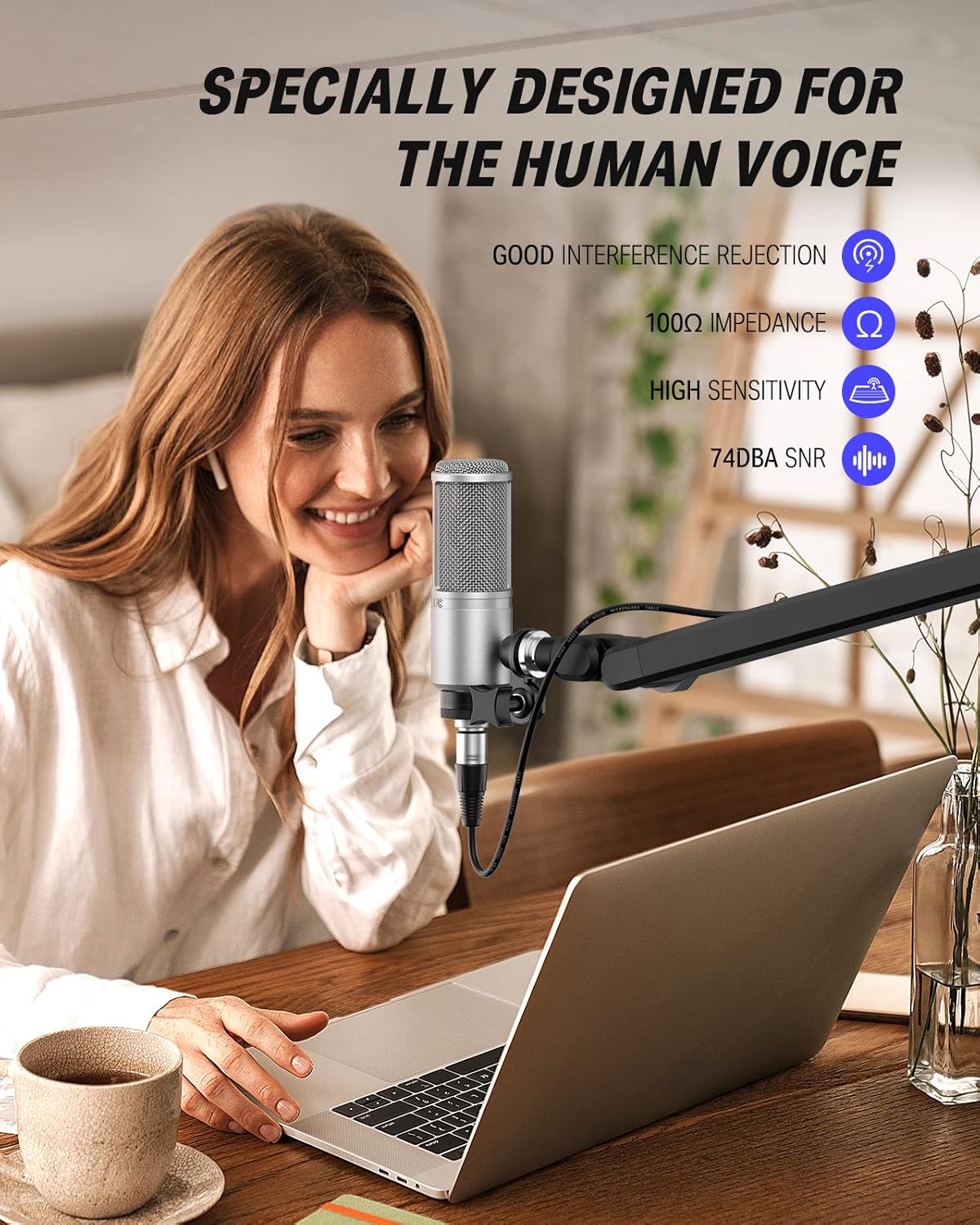 Donner Condenser Microphone, Recording Microphone for Vocal, Instruments & Music, Podcast XLR Microphone for Beginners with Pop Filter, Shock Mount, Optimized Frequency, Ideal for Home Studio, DC-20 : Musical Instruments